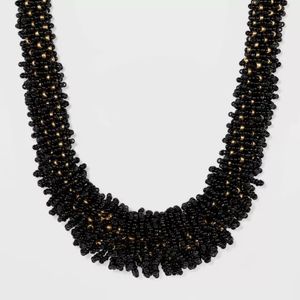 Seedbed Statement Necklace black and gold